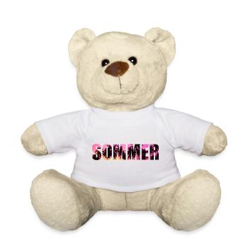 Cool Retro Design Summer Beach Palms Summer - Teddy Bear - white - Front
