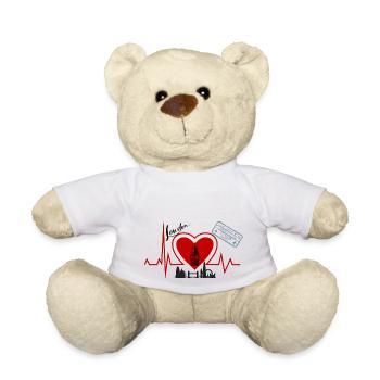 Herzschlag London - Londonliebhaber stadt - Teddy - Weiß - Vorne