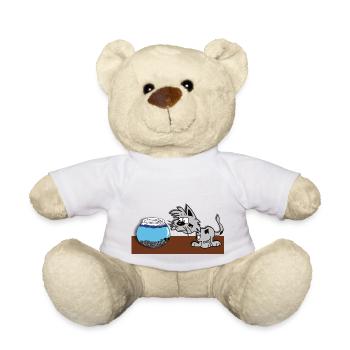 chat aquarium chat enfants bébé aquarium poisson - Nounours - blanc - Devant