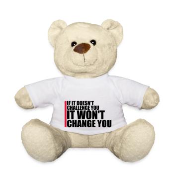 Workout Fitness Motivation Quote - Teddy Bear - white - Front