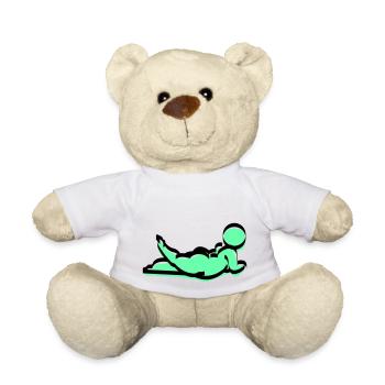 femme potelée en vert - Nounours - blanc - Devant