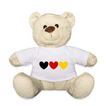 Maillot de fan en forme de cœur des couleurs de l’Allemagne - Nounours - blanc - Devant