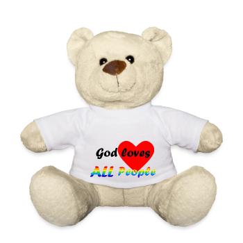 LGBTQ God Love Rainbow Flag Football - Nounours - blanc - Devant
