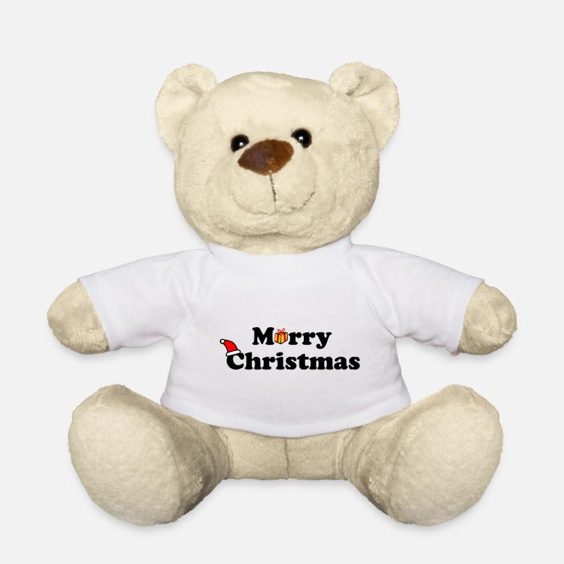 Merry Christmas - Teddy Bear - white