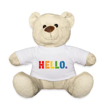 LGBT Rainbow shirt hello, LGBT lgbtqi queer - Teddy - Weiß - Vorne