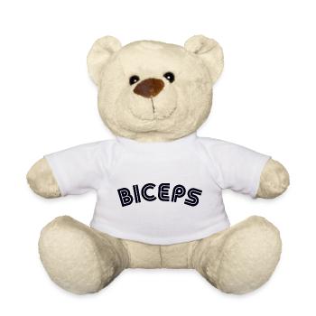 BICEPS Gym Workout Muscle Training - Teddy Bear - white - Front