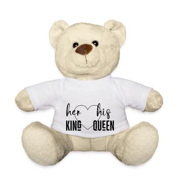 Her King His Queen black version - Teddy Bear - white - Front