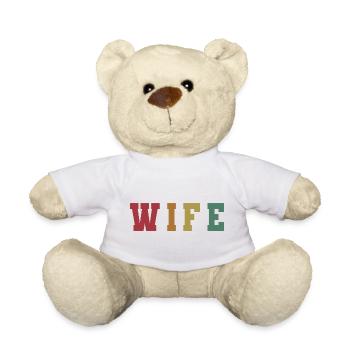 Retro Wife Matching Couple Wedding Party Mariage - Nounours - blanc - Devant