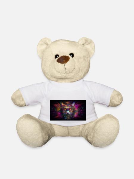 Hypnotischer Waschbär in der 5. Dimension - Teddy - Weiß