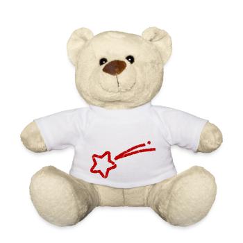 Étoile filante dessinée à la main - Nounours - blanc - Devant