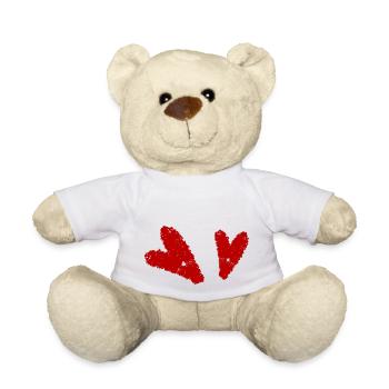 Cœur dessiné à la main2 - Nounours - blanc - Devant
