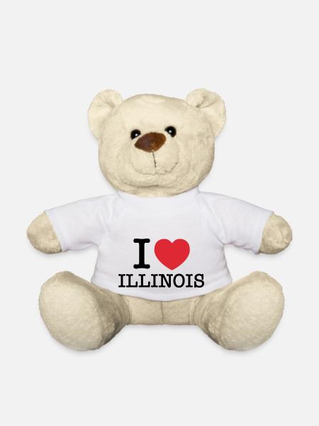 I Love Illinois | Illinois | I Heart Illinois - Teddy Bear - white