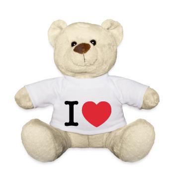 I Love | Love | I Heart - Teddy Bear - white - Front