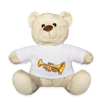 Trompette en style comique - Nounours - blanc - Devant