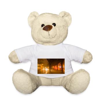 Hochbahn am nebligen Abend - Teddy - Weiß - Vorne