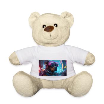 American Bulldog dans le style cyberpunk - Nounours - blanc - Devant