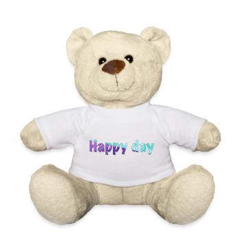 Lyricsb"Happy day" auf Englisch - Teddy - Weiß - Vorne