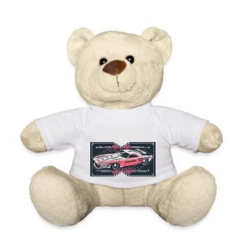 Red Retro Racecar - Teddy - Weiß - Vorne