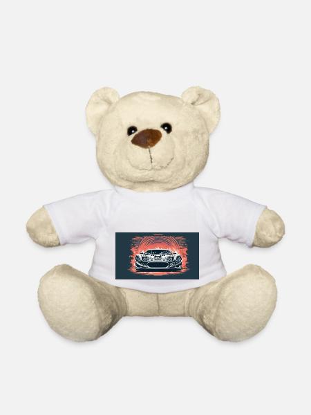 White Racecar in the Sunset - Teddy Bear - white