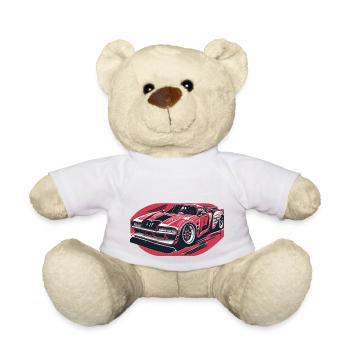 Racecar all Red - Teddy - Weiß - Vorne