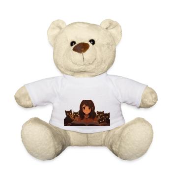 cats with anime girl - Teddy Bear - white - Front