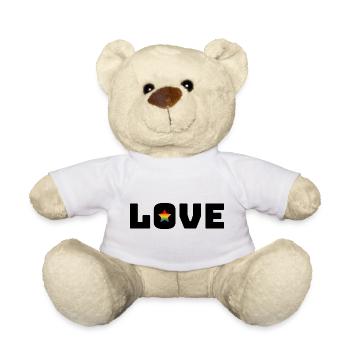 Love Star Rainbow black - Teddy Bear - white - Front