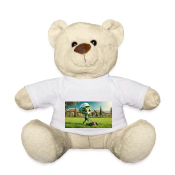 mignon petit vert rétro vintage alien tous les jours - Nounours - blanc - Devant