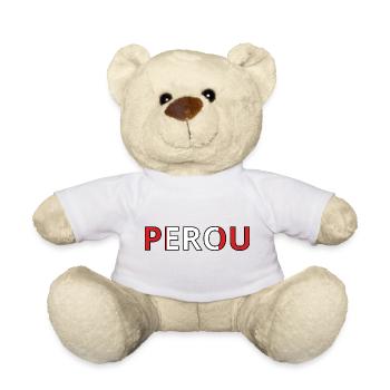 Drapeau Pérou - Nounours - blanc - Devant