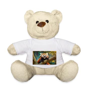 Cute animals chilling – red panda - Teddy Bear - white - Front