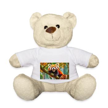 Cute animals chilling – red panda - Teddy Bear - white - Front