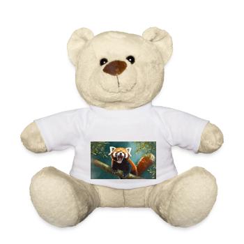 Cute animals chilling – red panda - Teddy Bear - white - Front