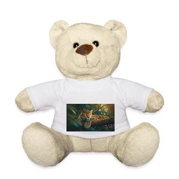 Cute animals chilling – jaguar sleeping on a tree - Teddy Bear - white - Front