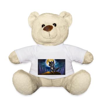 Werwolf heult den Mond an - junges niedliches Monster - Teddy - Weiß - Vorne