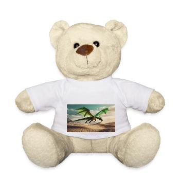 A realistic majestical green dragon is flying - Teddy Bear - white - Front