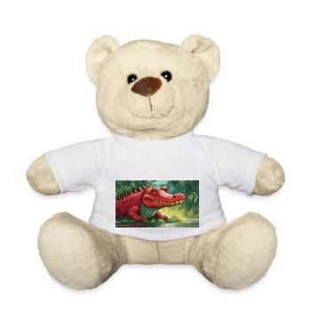 funny hooey a crocodile is red - Teddy Bear - white - Front