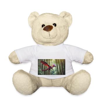 A realistic majestical little purple dragon - Teddy Bear - white - Front