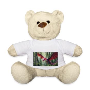 A realistic majestical little purple and pink drag - Teddy Bear - white - Front