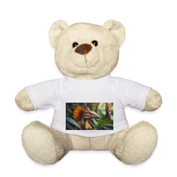Un majestueux dragon orange réaliste chasse - Nounours - blanc - Devant