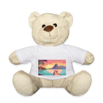 Bora Bora, Polynésie française - Pixel Art - Nounours - blanc - Devant