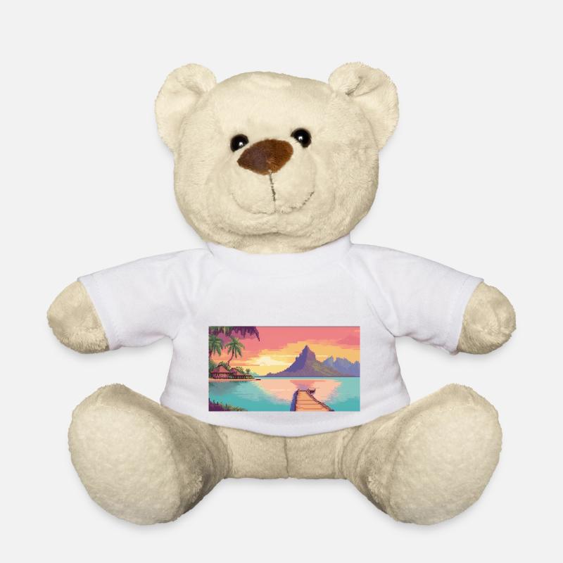Bora Bora, Französisch-Polynesien - Pixel Art - Teddy - Weiß
