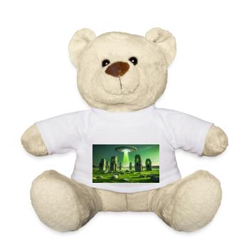 gruselige mythische Orte – UFO fliegt Stonehenge - Teddy - Weiß - Vorne