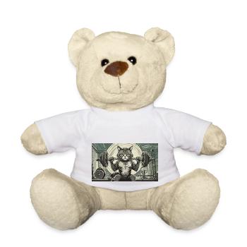 Pun ambiguous german expression - Muskelkater - Teddy Bear - white - Front