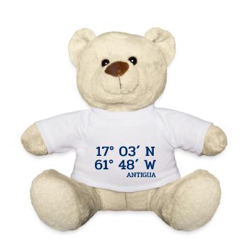 Antigua Coordinates - Koordinaten - Karibik - Teddy - Weiß - Vorne