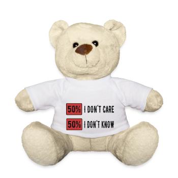 I don´t care Lustige Sprüche Humor - Teddy - Weiß - Vorne