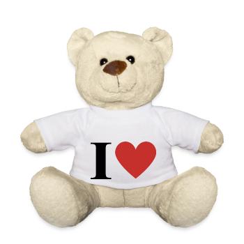 Buchstabe i rotes Herz - Teddy - Weiß - Vorne