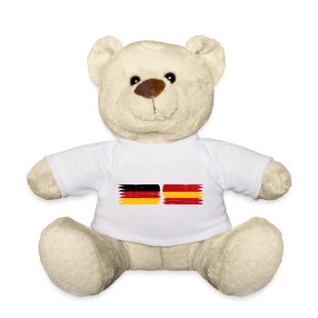 Allemagne Espagne Drapeau - Nounours - blanc - Devant