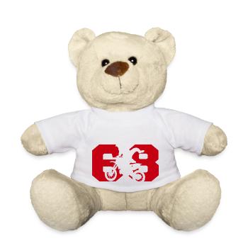Moto 68 motard - Nounours - blanc - Devant
