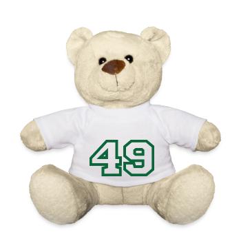 Number 49 green sport - Teddy Bear - white - Front