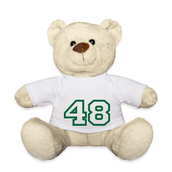 Number 48 green sport - Teddy Bear - white - Front