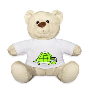 Süße Schildkröte Niedliches DJ Party Musik Tier - Teddy - Weiß - Vorne